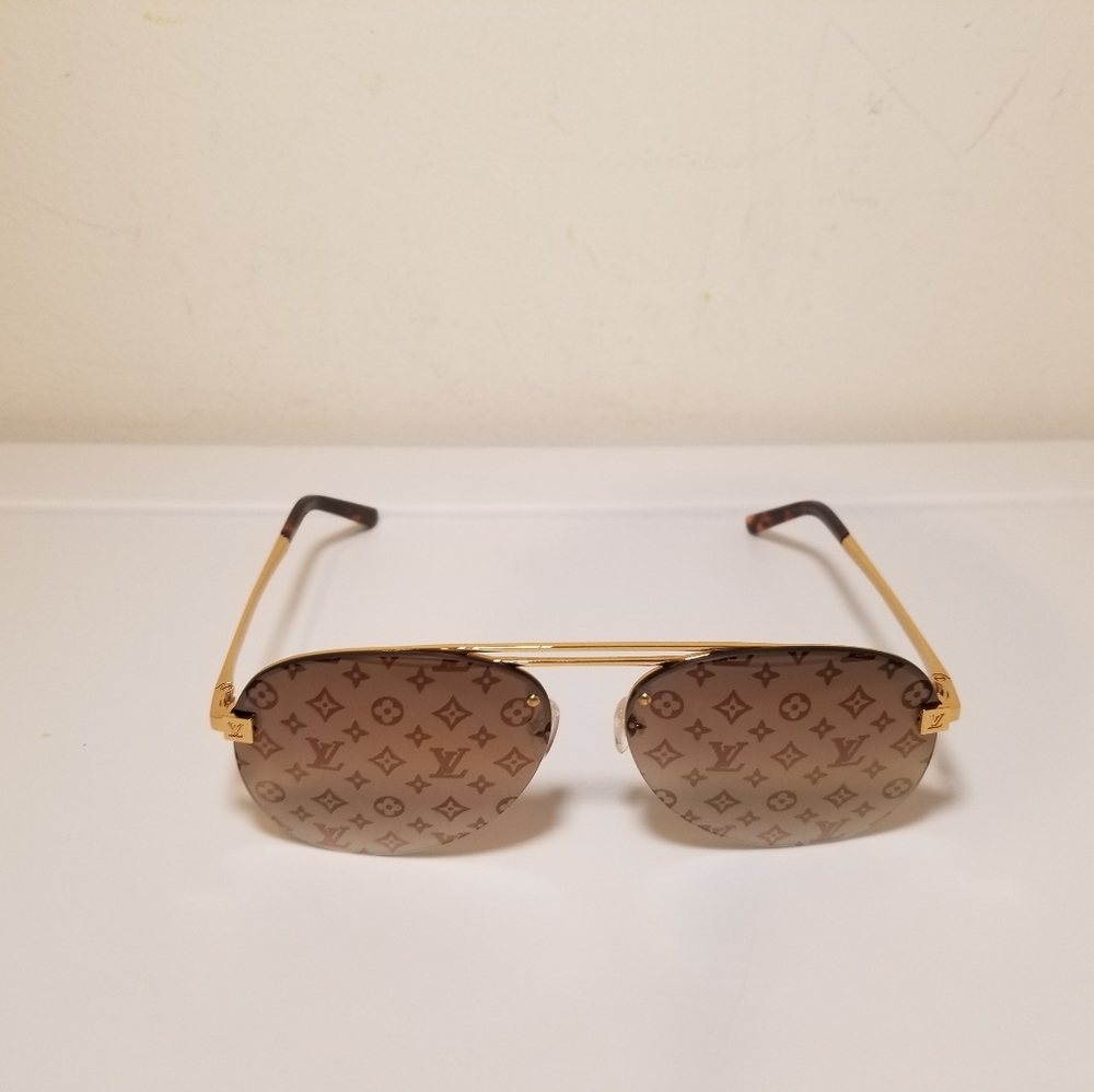 Louis Vuitton Greaser Monogram Gold Sunglasses